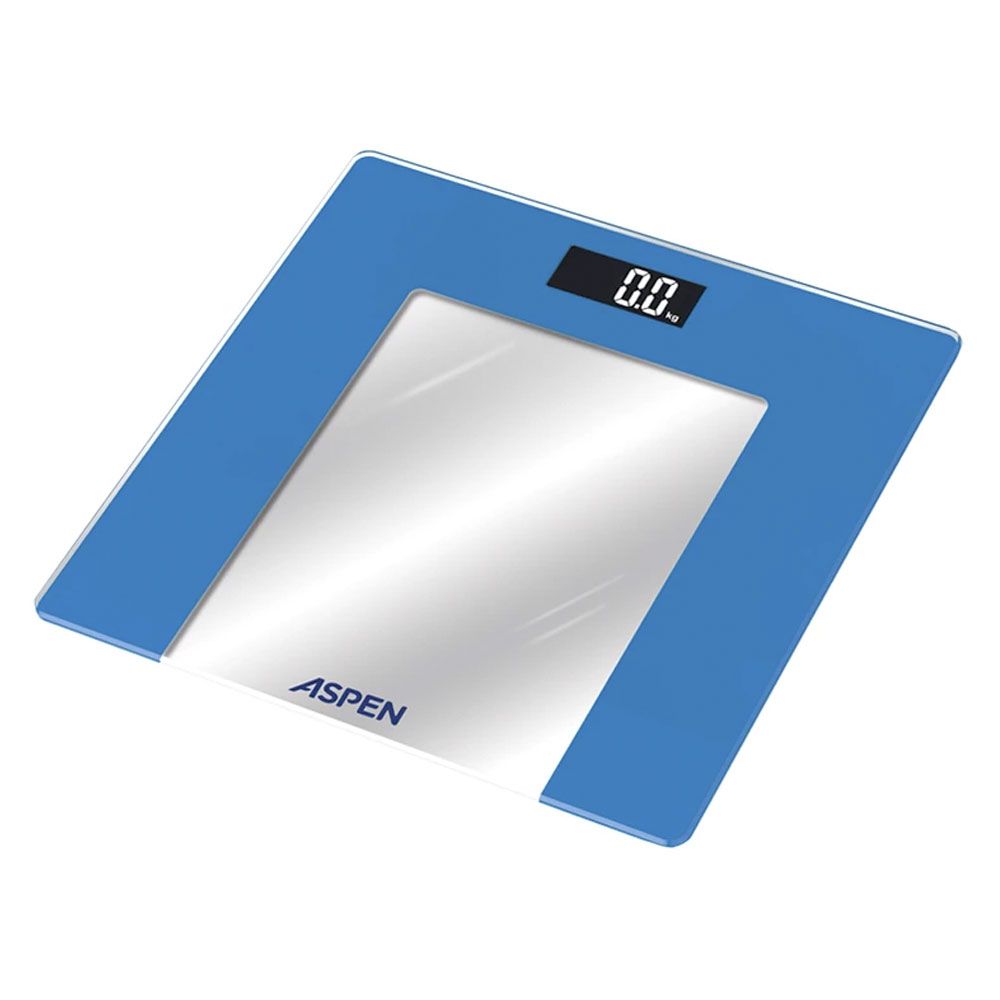 Báscula Digital de baño, plataforma de vidrio templado, capacidad m  Color Azul
