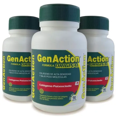 Pack 3 Genaction Colágeno Hidrolizado Fórmula Original
