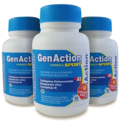 Pack 3 Genaction Sport Colágeno Hidrolizado