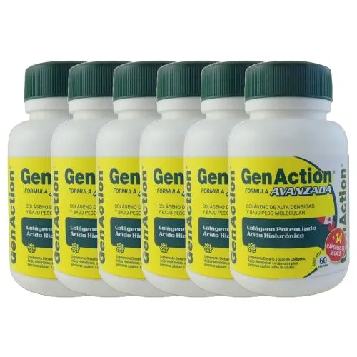Pack 6 Genaction Colágeno Hidrolizado Fórmula Avanzada