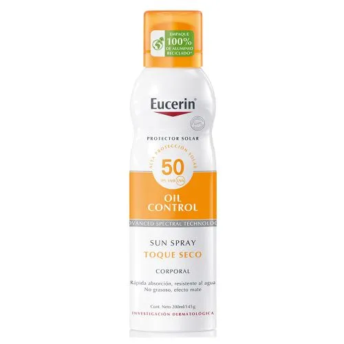 Eucerin Sun Fps50 Spray Protector Solar Corporal Toque Seco