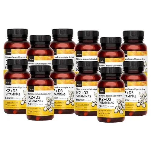 Pack 12 Natier Vitamina K2 + D3 Cápsulas