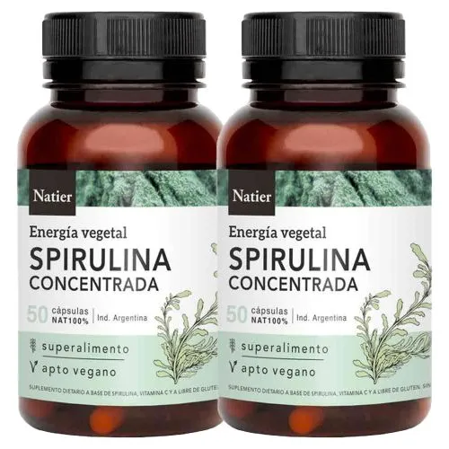 Pack 2 Natier Spirulina Concentrada Cápsulas