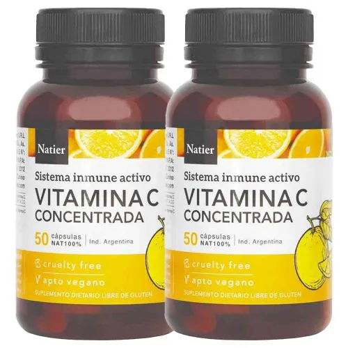 Pack 2 Natier Vitamina C Concentrada Cápsulas