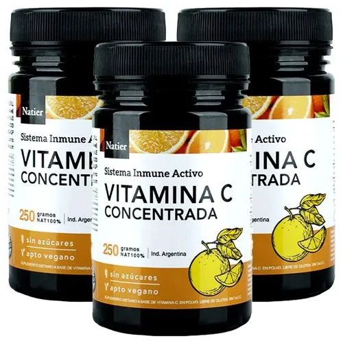 Pack 3 Natier Vitamina C Concentrada En Polvo