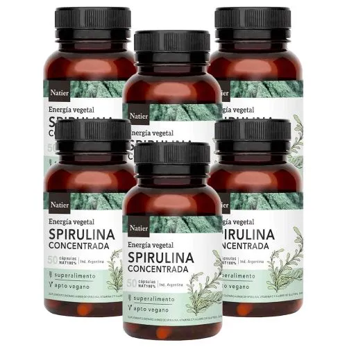 Pack 6 Natier Spirulina Concentrada Cápsulas