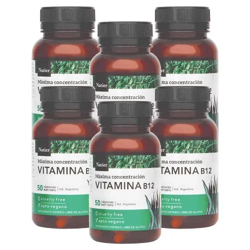 Pack 6 Natier Vitamina B12 Cápsulas