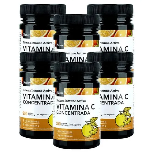 Pack 6 Natier Vitamina C Concentrada En Polvo