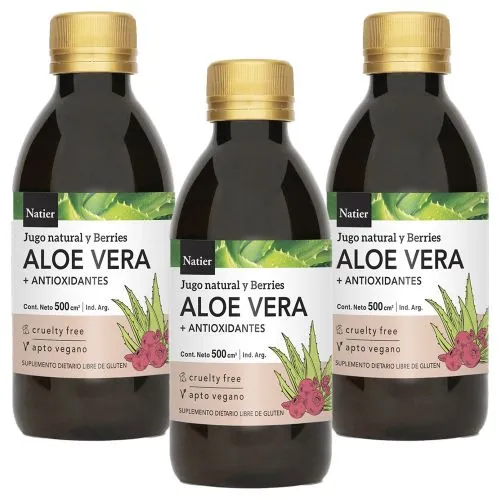 Pack 3 Natier Aloe Vera Berries Jugo Antioxidante