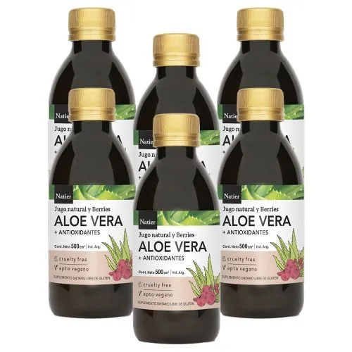 Pack 6 Natier Aloe Vera Berries Jugo Antioxidante