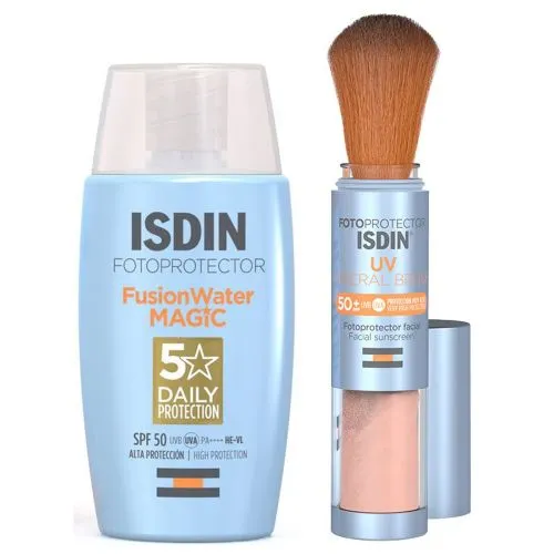 Isdin Combo Fotoprotección Facial Sunbrush + Fusion Water Magic