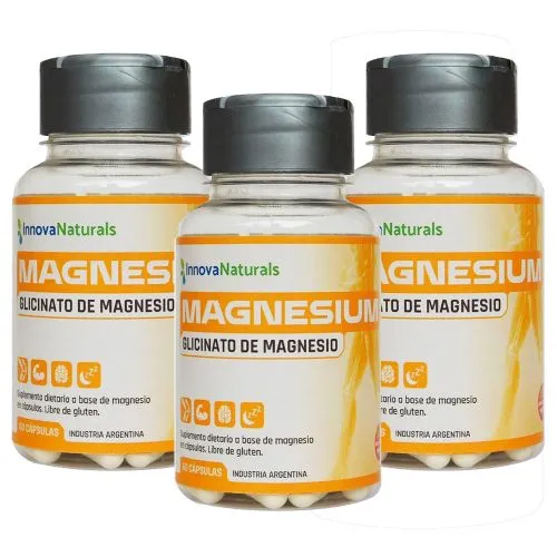 Pack 3 Innovanaturals Magnesium Glicinato De Magnesio