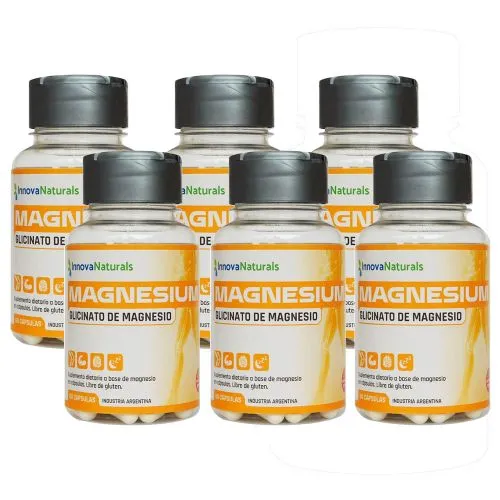 Pack 6 Innovanaturals Magnesium Glicinato De Magnesio