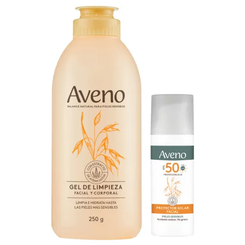 Aveno Combo Limpieza + Protector Solar Facial Fps50