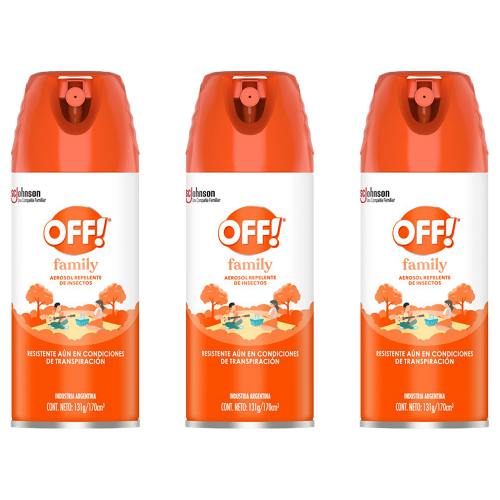 Pack 3 Off! Family Repelente En Aerosol