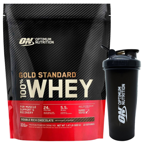 Combo Optimum Nutrition Gold Whey Protein Chocolate + Shaker