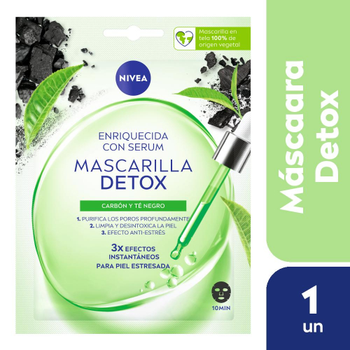 Nivea Mascarilla De Tela Detox Con Serum