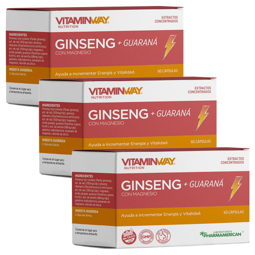 Pack 3 Vitamin Way Ginseng + Guaraná Cápsulas