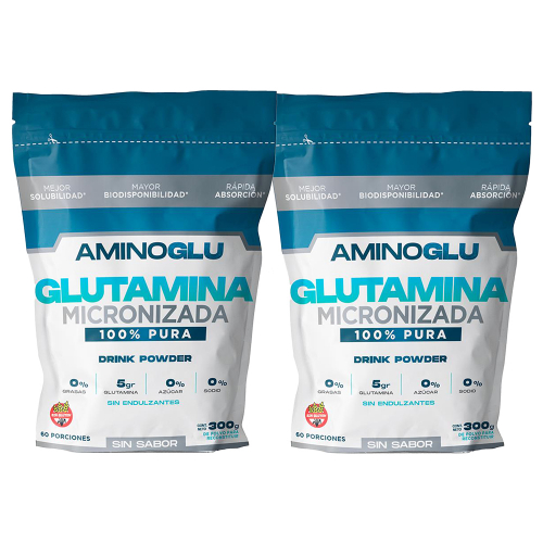 Pack 2 Aminoglu Glutamina Micronizada Polvo