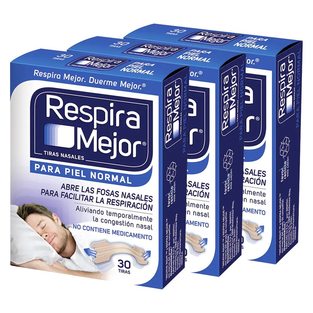 Pack Respira Mejor X 90 Tiras Nasales Piel Normal - Farmacia Leloir - Tu  farmacia online las 24hs