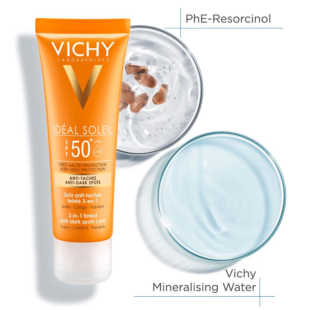 Vichy idéal soleil fps50+ cuidado antimanchas 3 en 1 x 50ml - Farmacia